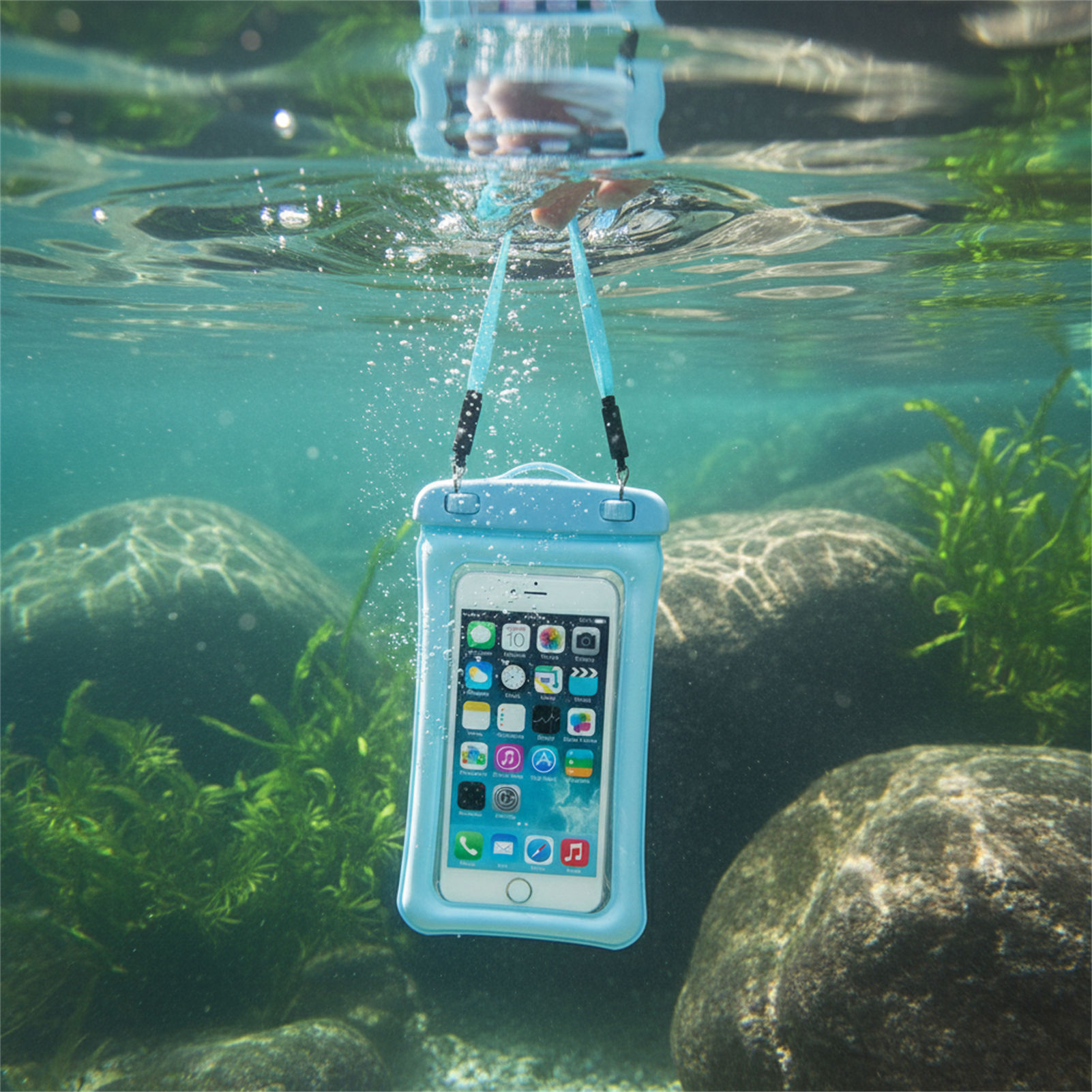 Phone Accessories Men - Borsa Impermeabile per Telefono Blu e