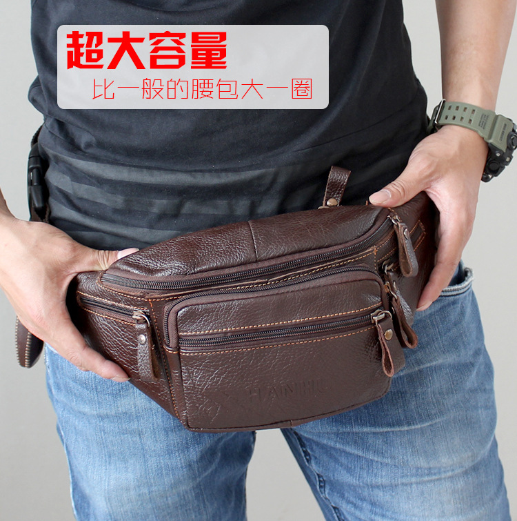 Phone Accessories Men - Marsupio in vera pelle di vacchetta
