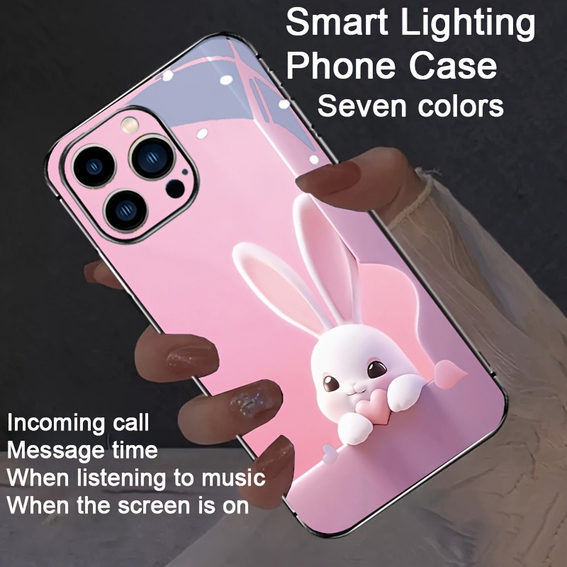 Led Flash Case - Custodia per telefono luminosa con coniglietto